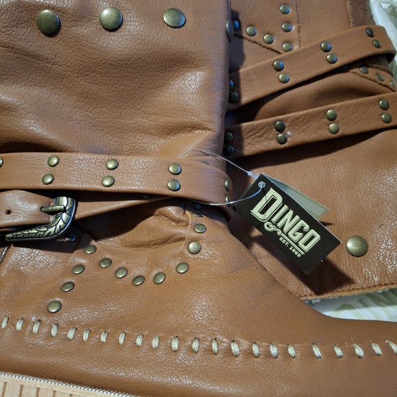 Dingo Brown Winter Boots with Studded Details - Picture 2 of 5